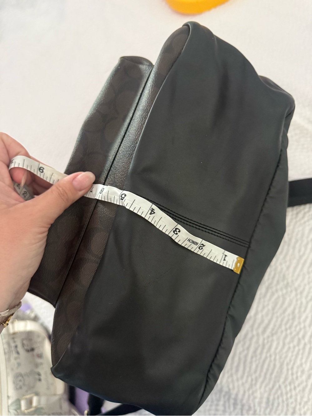 Coach Brown & Black Monogram Backpack with Gold Hardware - Picture 3 of 5